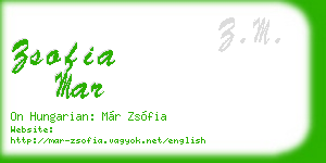 zsofia mar business card