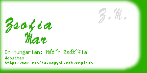 zsofia mar business card